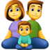 👨‍👩‍👦 family: man, woman, boy display on Facebook